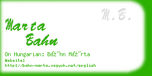 marta bahn business card